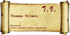 Thomas Vilmos névjegykártya