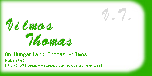 vilmos thomas business card